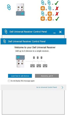 Universal Pairing USB Receiver for Dell WM527 WM514 KM714 KM717 WM326 WK636P Keyboard and Mouse in Kuwait