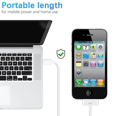 USB C to 30-Pin Charger Cable Cord for iPhone 4, Apple MFi Certified Next-Generation Data Cable and Charging Cord for iPhone 4/4s, 3G/3, iPad 3/2/1, iPod Classic iPod Touch/Nano(3.3Feet) in Kuwait