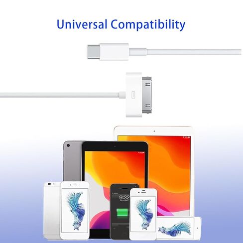 USB C to 30-Pin Charger Cable Cord for iPhone 4, Apple MFi Certified Next-Generation Data Cable and Charging Cord for iPhone 4/4s, 3G/3, iPad 3/2/1, iPod Classic iPod Touch/Nano(3.3Feet) in Kuwait