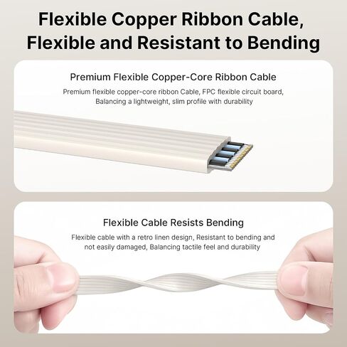 80Gbps USB4 Flat Cable, 3.3ft/1m, 240W Charging, 8K@60Hz Video, Compatible with Thunderbolt 5/4/3 in Kuwait