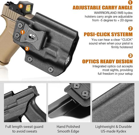 WARRIORLAND IWB TLR-7 Sub Light-Bearing Holster, Fits Glock 43X MOS, Kydex in Kuwait