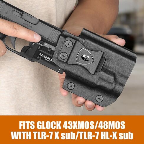 WARRIORLAND IWB TLR-7 Sub Light-Bearing Holster, Fits Glock 43X MOS, Kydex in Kuwait