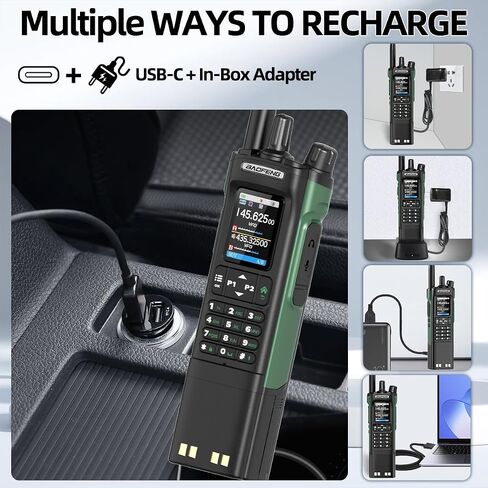 BAOFENG UV-32 Ham Radio Long Range 10W Rechargeable Walkie Talkies UV32 5RM 3800mAh Handheld Two Way Radio NOAA Weather Radio with GPS,APP Programming,Copy Frequency,USB-C Charging for Survival Gear in Kuwait