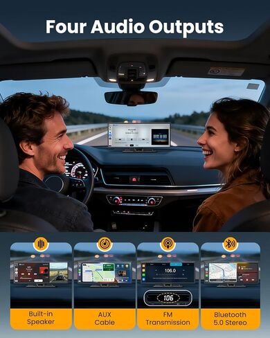 11.5" Largest Wireless Carplay Screen for Car, Portable Apple Carplay & Android Auto Touch Screen, 4K Dash Cam/App Control/1080p Backup Camera/Mirror Link/Voice Control/GPS/Bluetooth,for All Vehicles in Kuwait