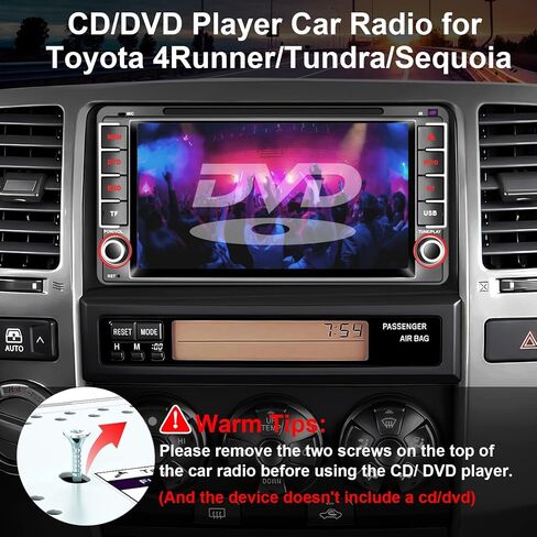 Plug&Play CD/DVD Player Car Radio for Toyota 4Runner 2003-2009, for Tundra 2003-2006, for Sequoia 2003-2007, 7 Inch IPS 1280 * 720 Touch Screen for CarPlay & Android Auto&Mirror Link,BT,AM/FM,SWC in Saudi Arabia