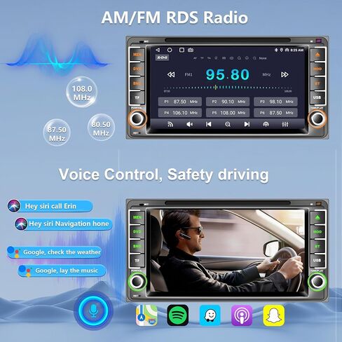 Plug&Play CD/DVD Player Car Radio for Toyota 4Runner 2003-2009, for Tundra 2003-2006, for Sequoia 2003-2007, 7 Inch IPS 1280 * 720 Touch Screen for CarPlay & Android Auto&Mirror Link,BT,AM/FM,SWC in Saudi Arabia