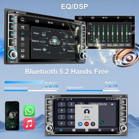 Plug&Play CD/DVD Player Car Radio for Toyota 4Runner 2003-2009, for Tundra 2003-2006, for Sequoia 2003-2007, 7 Inch IPS 1280 * 720 Touch Screen for CarPlay & Android Auto&Mirror Link,BT,AM/FM,SWC in Saudi Arabia
