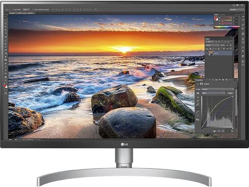 LG 27UK850-W 4K Monitor 27" UHD (3840 x 2160) IPS Display, HDR10, USB Type-C Connectivity, AMD FreeSync, sRGB 99% Color Gamut, 3-Side Virtually Borderless Design - White in Kuwait