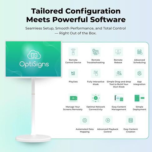 OptiSigns 32" Floor Standing Digital Signage Kiosk, Battery Powered Touchscreen Display for Interactive Retail, Events, Full HD with Audio and Wi-Fi, OptiKiosk 32 in Saudi Arabia