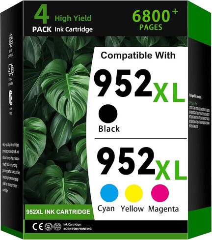 952XL Ink Cartridge 4-Pack Combo Pack Replacement for HP 952 | 952XL Ink Compatible with HP OfficeJet Pro 7720 7730 8724 8725 8726 8727 8728 Printer Ink (4PK BK/C/M/Y) in Saudi Arabia