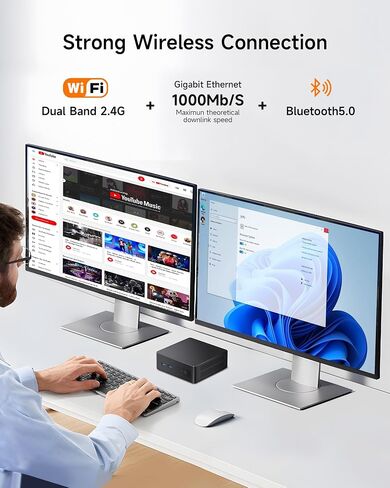 Mini PC Desktop, Pentium Gold 6500Y (Up to 3.4GHz), 32GB DDR3 512GB M.2 SSD, Micro Computer Support 4K Dual Display, Dual WiFi, BT 5.0, Small Form Factor Business Office Home PC in Kuwait