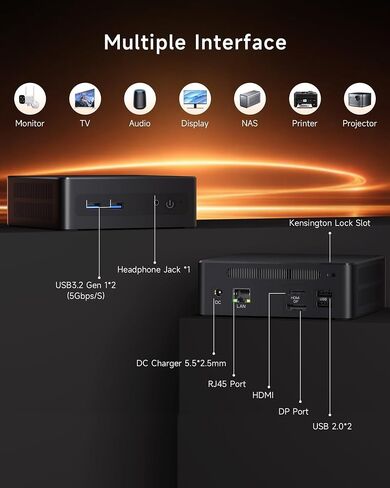Mini PC Desktop, Pentium Gold 6500Y (Up to 3.4GHz), 32GB DDR3 512GB M.2 SSD, Micro Computer Support 4K Dual Display, Dual WiFi, BT 5.0, Small Form Factor Business Office Home PC in Kuwait