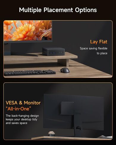 Mini PC Desktop, Pentium Gold 6500Y (Up to 3.4GHz), 32GB DDR3 512GB M.2 SSD, Micro Computer Support 4K Dual Display, Dual WiFi, BT 5.0, Small Form Factor Business Office Home PC in Kuwait