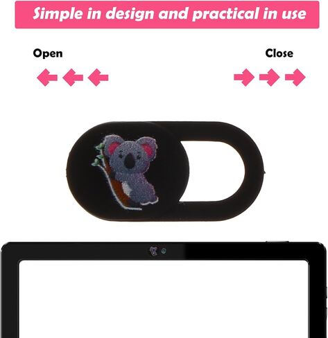 3pcs Koala Pattern Webcam Cover Slide for Phones Tablets and Computers in Saudi Arabia