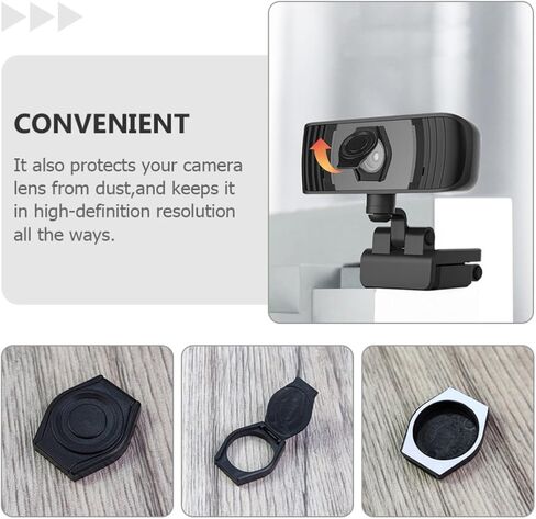 6pcs Adhesive Webcam Privacy Cover for Laptop and Desktop Black Abs in Saudi Arabia
