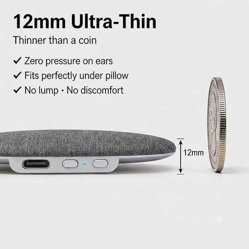 Under Pillow Speaker, Bluetooth White Noise Machine (Grey) in Kuwait