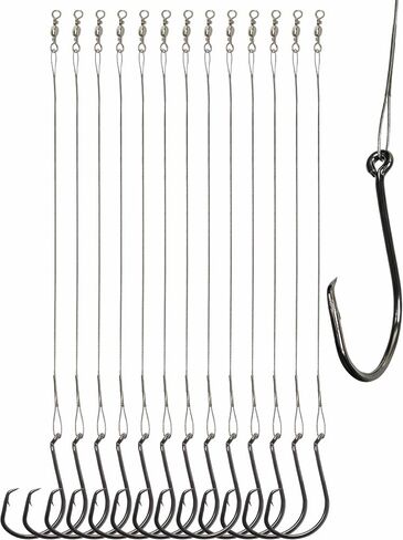 Hlotmeky Circle Hooks Rig Fishing Hooks with Line Catfish Rig Catfishing Tackle Saltwater Circle Hook 100pcs Heavy Duty Catfish Hooks Catfishing Equipment Fish Hooks with Steel Leader Wire 1/0-10/0 in Kuwait