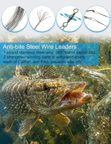 Hlotmeky Circle Hooks Rig Fishing Hooks with Line Catfish Rig Catfishing Tackle Saltwater Circle Hook 100pcs Heavy Duty Catfish Hooks Catfishing Equipment Fish Hooks with Steel Leader Wire 1/0-10/0 in Kuwait