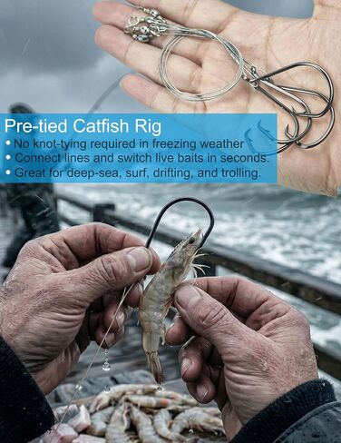 Hlotmeky Circle Hooks Rig Fishing Hooks with Line Catfish Rig Catfishing Tackle Saltwater Circle Hook 100pcs Heavy Duty Catfish Hooks Catfishing Equipment Fish Hooks with Steel Leader Wire 1/0-10/0 in Kuwait
