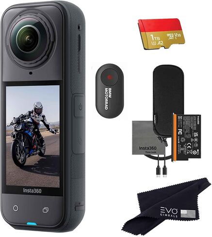 Insta360 X5 BMW Motorrad Limited Edition-8K Waterproof 360 Action Camera with 1/1.28" 48MP Sensors, 8K 360 HDR Video, 72MP, Stabilization, Touch Screen, AI Editing, Live Streaming,Voice Control(1TB) in Kuwait