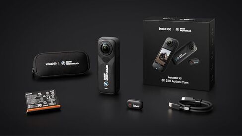 Insta360 X5 BMW Motorrad Limited Edition-8K Waterproof 360 Action Camera with 1/1.28" 48MP Sensors, 8K 360 HDR Video, 72MP, Stabilization, Touch Screen, AI Editing, Live Streaming,Voice Control(1TB) in Kuwait