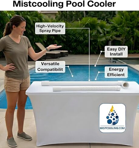 Pool Cooler for Cooling Your Swimming Pool | Made in USA | for In-Ground Pool | Easy Install | No Removal of Pool Return Jet Eye Ball Seating Wall Fitting | Cools Pool by 8 to 10 Degrees. in Kuwait