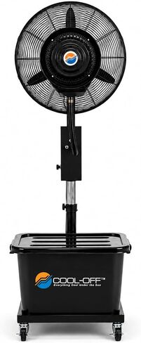 Cool-Off™ 10 Gallon water tank Tropic Breeze Portable Misting Fan with 90 Degree Oscillation (Midnight Black) in Kuwait