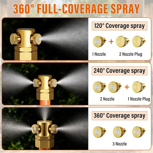 SPECILITE Misters for Outside Patio, 6.5 FT Hose Water Mist, 2 Pack in Kuwait