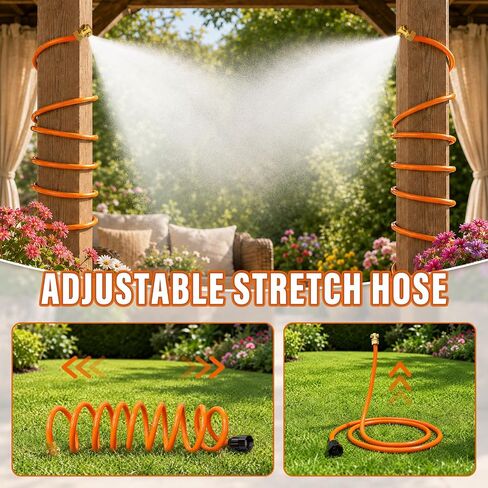 SPECILITE Misters for Outside Patio, 6.5 FT Hose Water Mist, 2 Pack in Kuwait