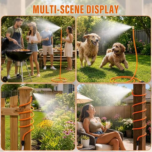 SPECILITE Misters for Outside Patio, 6.5 FT Hose Water Mist, 2 Pack in Kuwait