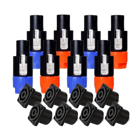 NL4FC Speakon Connector, 4 Pole Speaker Plug, 8 Pack Blue in Kuwait