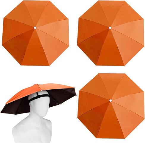 4 Pack 27" Hands-Free Head Umbrella Hats for Adult in Kuwait