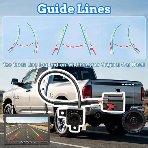 Rear View Backup Camera Fit for Dodge Ram 1500 2500 3500 2009-2012, Safety Back Up Reversing Parking Assist Camera Replace 56054041AC 56054041AA 56054041AB 56054041AD in Kuwait
