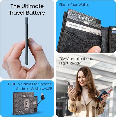 AquaVault ChargeCard Ultra Thin Power Bank 2300mAh Credit Card Size Charger in Kuwait
