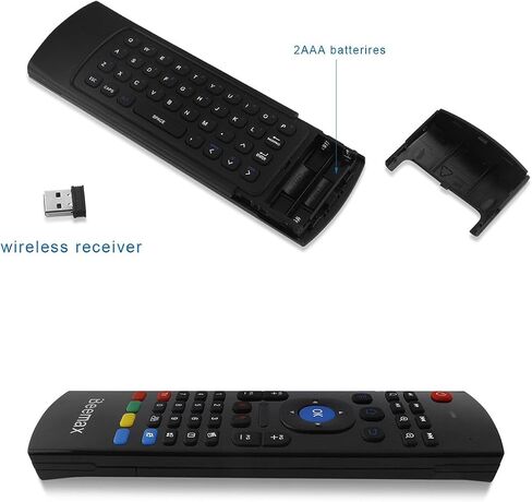 MX3 Fly Air Mouse Remote with Keyboard AMGUR 2.4G Mini Wireless Keyboard Air Mouse Combos IR Learning Remote Control for Android TV Box Raspberry Pi, PS3,PS4,XBOX 360, Mini PC, Google Smart TV Remote in Saudi Arabia