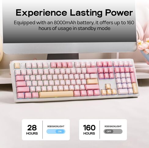 EPOMAKER TH108 Full Size Mechanical Keyboard+NEX Lite Wireless Gaming Mouse w/Screens & RGB Charging Dock in Kuwait