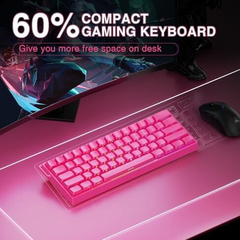 Aula WIN60 HE Pro- 60% Mechanical Gaming Keyboard Wired, Hall Effect Magnetic Switch Keyboard+SOLAKAKA SM850 Wireless Gaming Mouse，24000 DPI Adjustable, Lightweight, Ergonomic Wireless Mouse in Kuwait