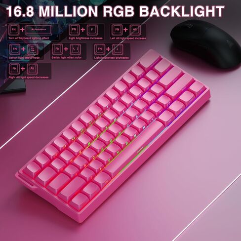 Aula WIN60 HE Pro- 60% Mechanical Gaming Keyboard Wired, Hall Effect Magnetic Switch Keyboard+SOLAKAKA SM850 Wireless Gaming Mouse，24000 DPI Adjustable, Lightweight, Ergonomic Wireless Mouse in Kuwait