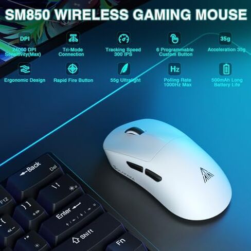 Aula WIN60 HE Pro- 60% Mechanical Gaming Keyboard Wired, Hall Effect Magnetic Switch Keyboard+SOLAKAKA SM850 Wireless Gaming Mouse，24000 DPI Adjustable, Lightweight, Ergonomic Wireless Mouse in Kuwait