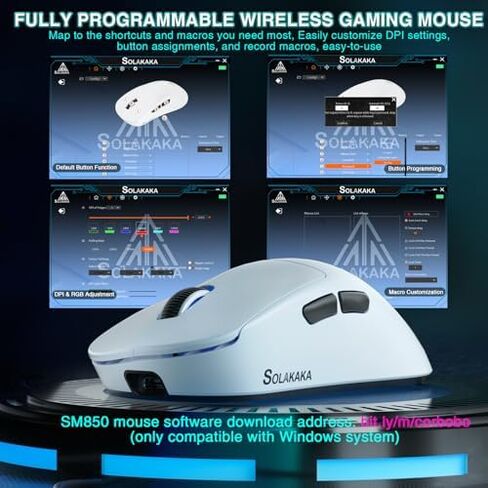 Aula WIN60 HE Pro- 60% Mechanical Gaming Keyboard Wired, Hall Effect Magnetic Switch Keyboard+SOLAKAKA SM850 Wireless Gaming Mouse，24000 DPI Adjustable, Lightweight, Ergonomic Wireless Mouse in Kuwait