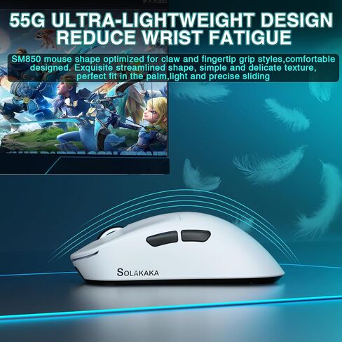 Aula WIN60 HE Pro- 60% Mechanical Gaming Keyboard Wired, Hall Effect Magnetic Switch Keyboard+SOLAKAKA SM850 Wireless Gaming Mouse，24000 DPI Adjustable, Lightweight, Ergonomic Wireless Mouse in Kuwait
