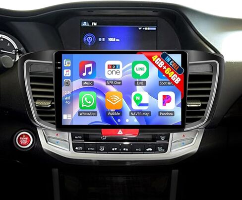 4G+64G Car Radio Stereo for Honda Accord 9th 2016-2017 (for Full Screen), Wireless CarPlay Android Auto, 10 Inch in-Cell 1280 * 720 Touch Screen Head Unit with GPS Bluetooth FM WiFi Backup Camera in Kuwait