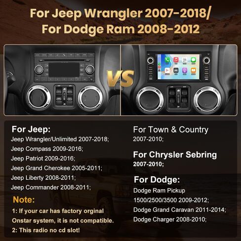 Car Radio for Dodge RAM 1500 2009-2012, Dodge Grand Caravan (2011-2014) in Kuwait