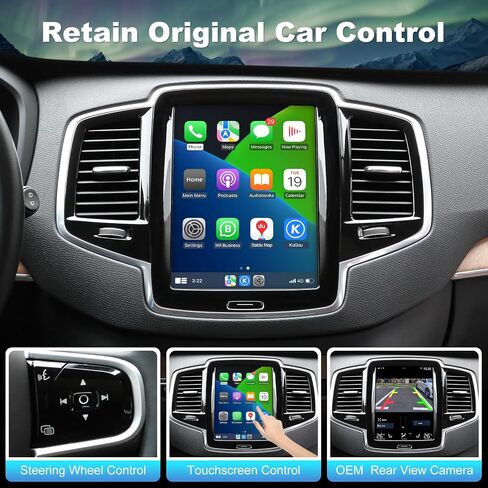 Wireless Carplay & Android Auto Module for Volvo XC90/XC60/XC40/S90/S60/V60/V40 2016-2022 Carplay Retrofit Kit Sensus Upgrade Seamless Connectivity Support Original Camera/SWC in Kuwait