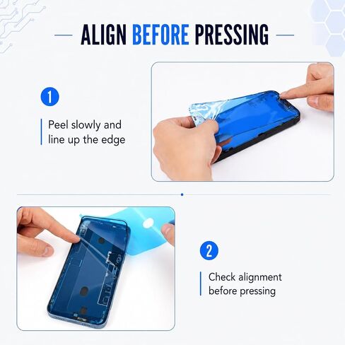 Screen Adhesive Seal Kit Compatible with iPhone 14 Plus, 2-Pack Pre-Cut Display Frame Adhesive for Screen Reassembly, A2632 A2885 A2888 A2887 A2886 in Kuwait