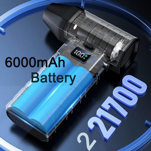 Mini Portable Turbo Fan Air Duster, 130000 RPM Compressed Air Blower with Led Light, Cordless Air Blower for PC, Keyboard, Car and Home Cleaning, 100% Variable Speed Adjustment, Rechargeable in Kuwait