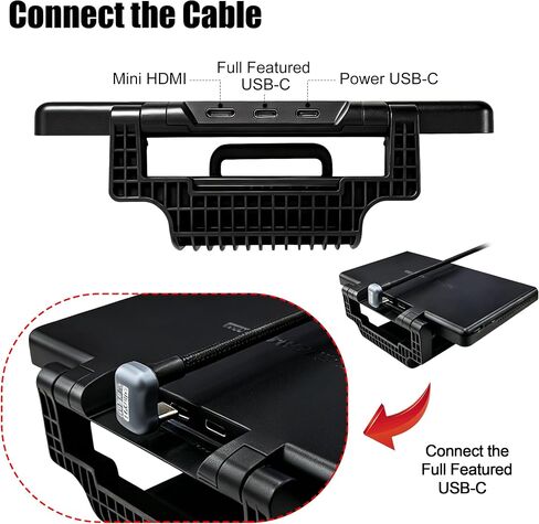 wisecoco 7 Inch AMOLED Clip-on Monitor for ROG Ally/Ally X/Xbox Ally/Steam Deck Replicates the 3DS/NDS Gameplay 1080P FHD Touchscreen External Monitor Tool-Free USB-C One-Cable Connection in Kuwait