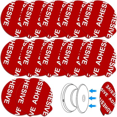 D.Sking 12 Pack Sticky Adhesive Replacement Compatible with Socket Mount Base Sticker Pads for Collapsible Grip & Stand in Kuwait