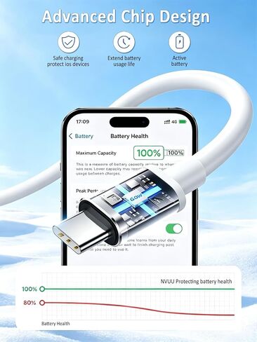 10 FT USB C Cable Fast Charging Long Charger Cord for iPhone 17 16 15 3Pack in Kuwait