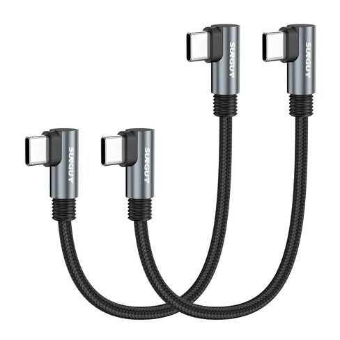 USB C Cable Right Angle, [2Pack 3.3FT] 60W Fast Charging USBC to USB C Cable 90 Degree Type-C Data Cable Braided Charging Cord for iPhone 17/16/15 Pro Max, MacBook, iPad, Samsung,Steam Deck,Switch in Kuwait